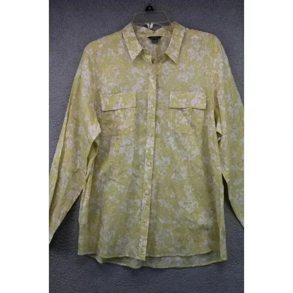 Eddie Bauer Women's Button Down Long Roll-Tab Sleeves-Size XL - Picture 1 of 8